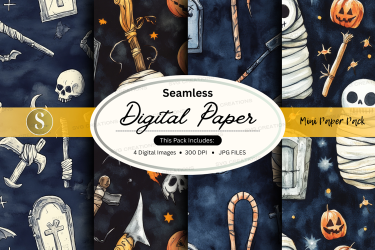 Halloween haunted house digital paper