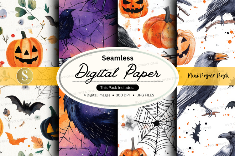 Halloween themed digital paper