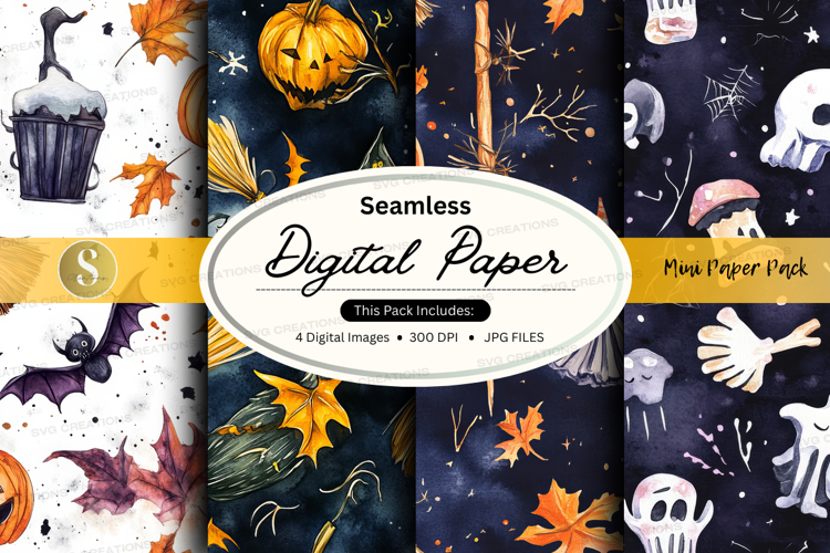 Seamless digital paper - halloween theme digital paper