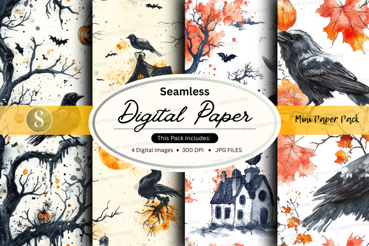 Halloween themed digital paper
