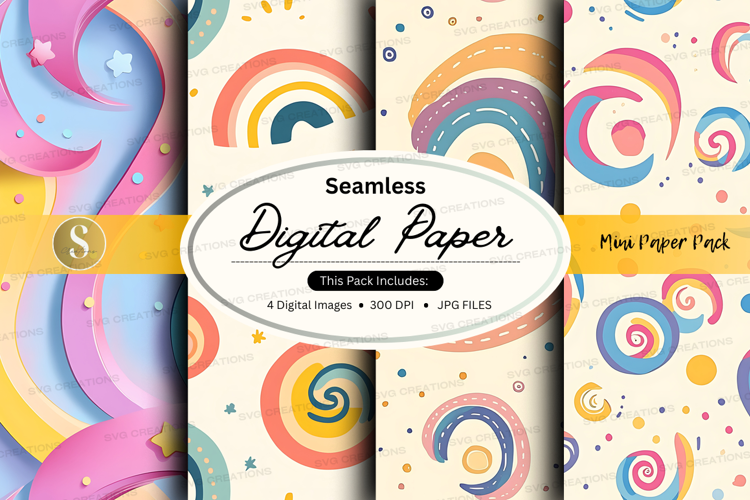 Seamless rainbow digital paper