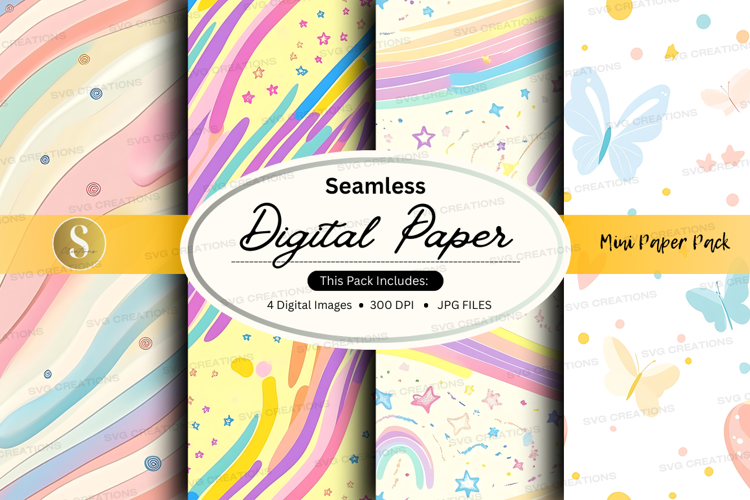 Seamless pastel rainbow digital paper