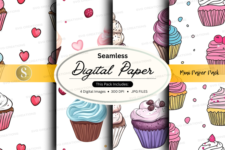 Cupcake digital paper
