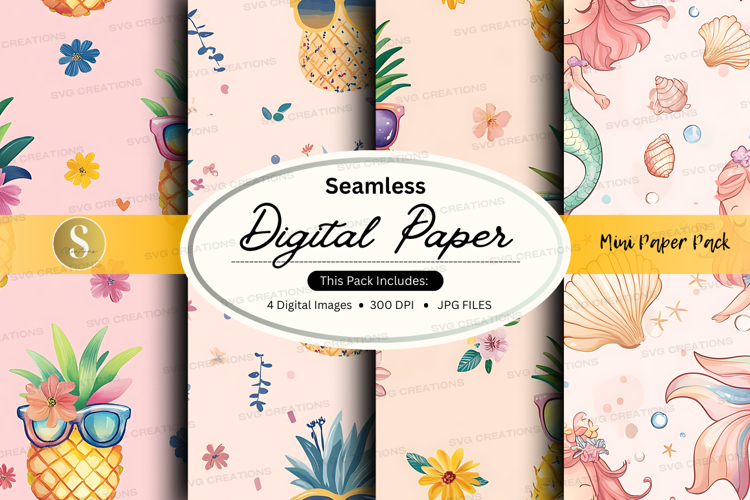 Seamless tropical digital paper