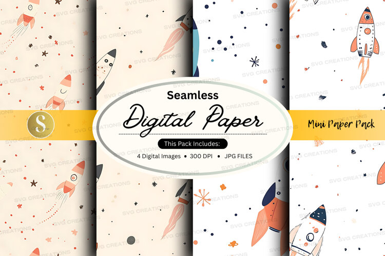 Space themed digital paper example image 1
