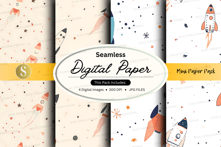 Space themed digital paper
