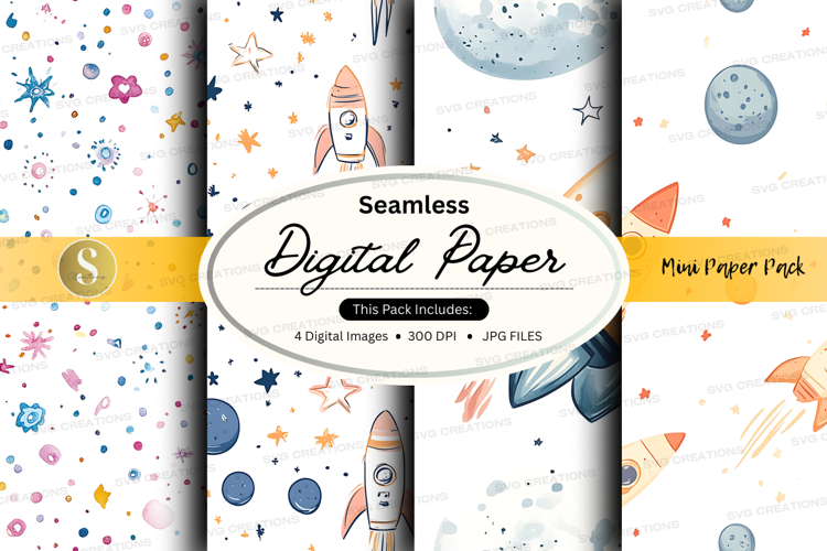 Seamless digital paper - space theme