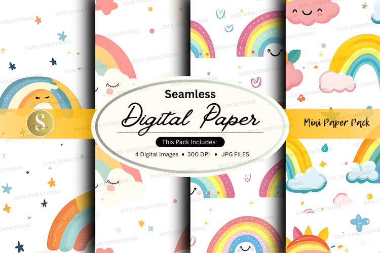 Seamless rainbow digital paper