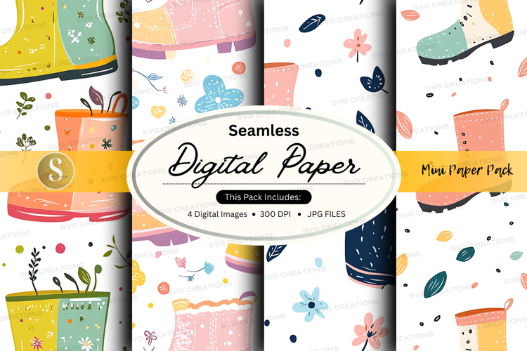 Seamless digital paper - mushroom paper pack digital paper