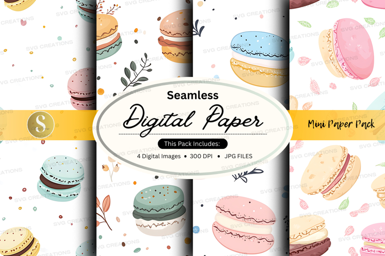 Seamless digital paper - macaron pattern