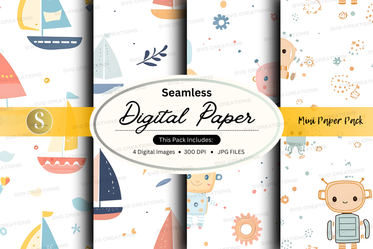 Seamless digital paper - nautical theme digital paper