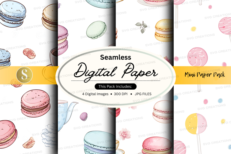 Seamless macaron digital paper