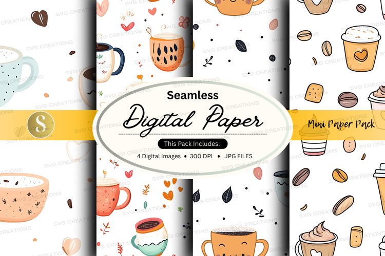 Seamless coffee digital paper