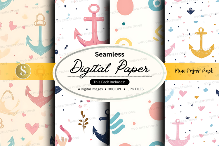 Seamless nautical digital paper