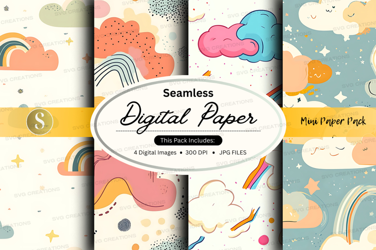 Seamless digital paper - mush paper pack digital paper