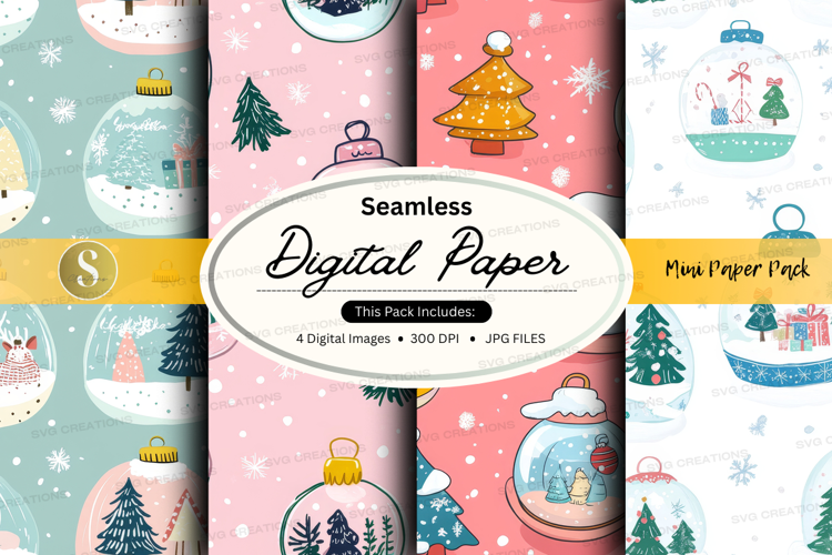 Seamless christmas ornaments digital paper