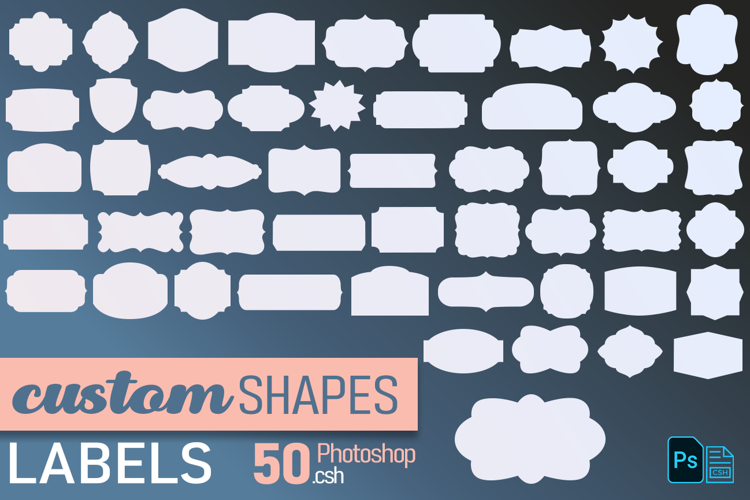 Label shapes for Photoshop, .csh file