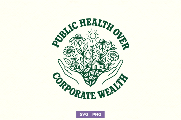 Public Health Over Corporate Wealth Healthcare Worker SVG