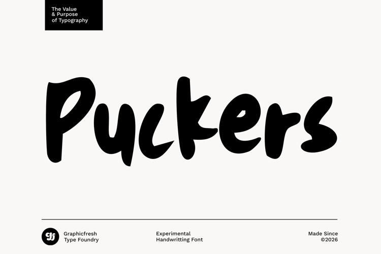 Puckers - Experimental Handwritten Font