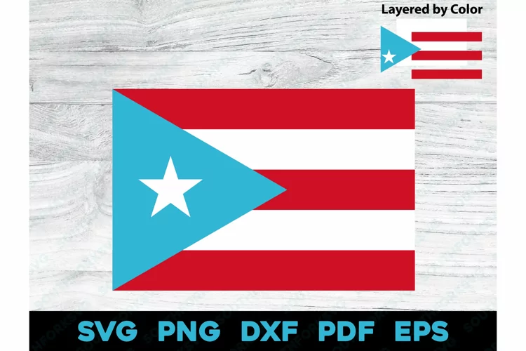 Vintage Puerto Rican Flag Design SVG PNG DXF EPS PDF