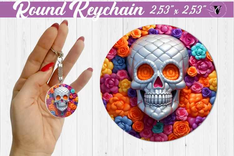 Round keychain sublimation | 3D Puff