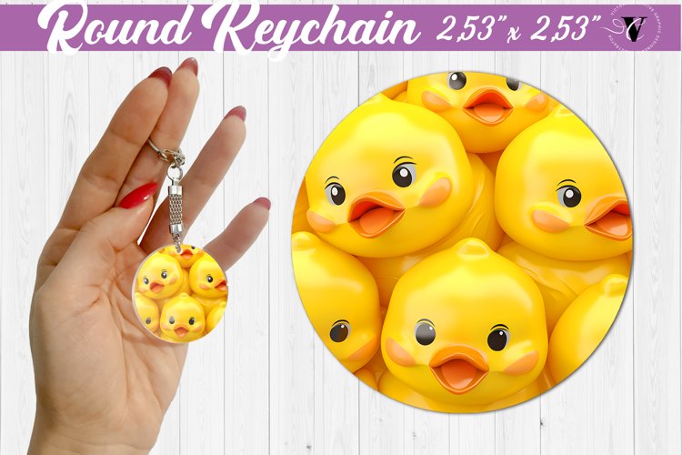Round keychain sublimation | 3D Puff example image 1