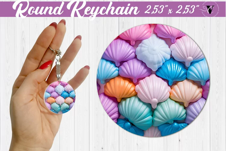 Round keychain sublimation | 3D Puff