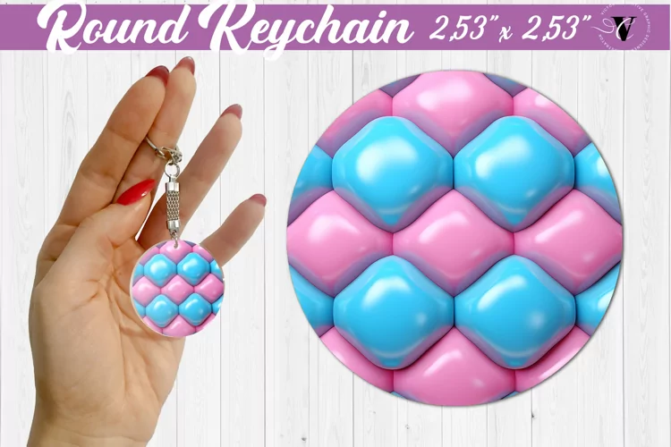 Round keychain sublimation | 3D Puff