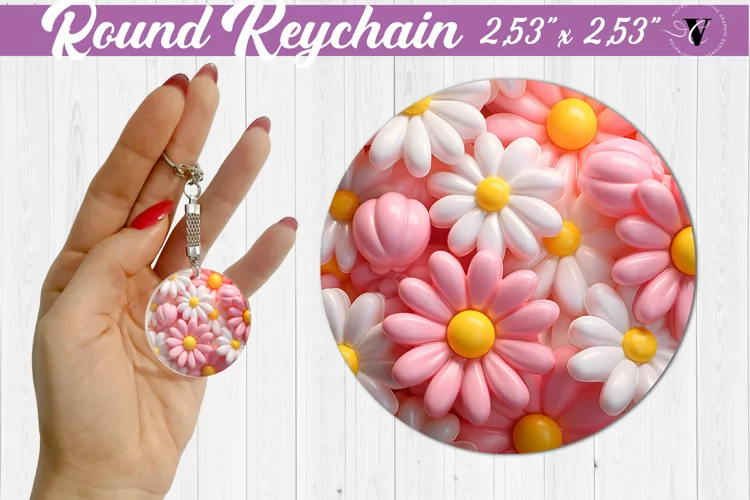 Round keychain sublimation | 3D Puff