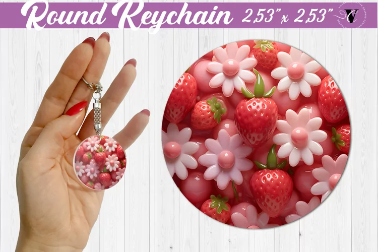 Round keychain sublimation | 3D Puff