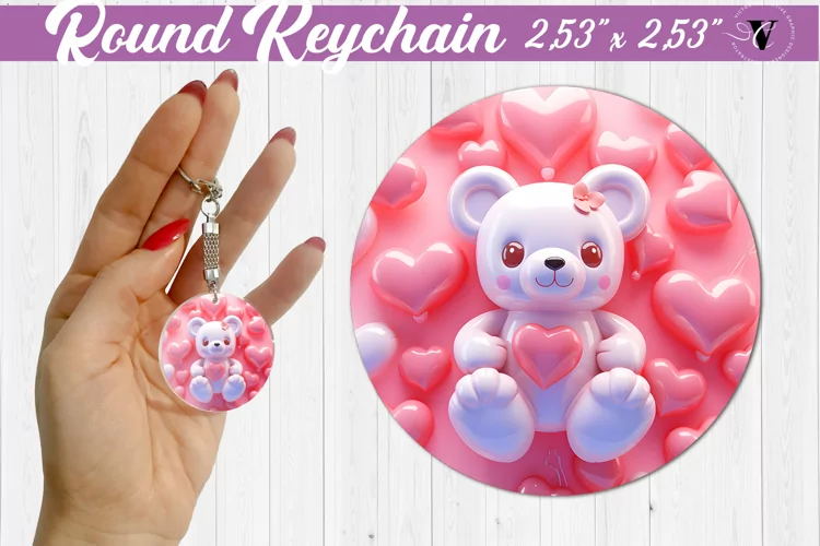 Round keychain sublimation | 3D Puff