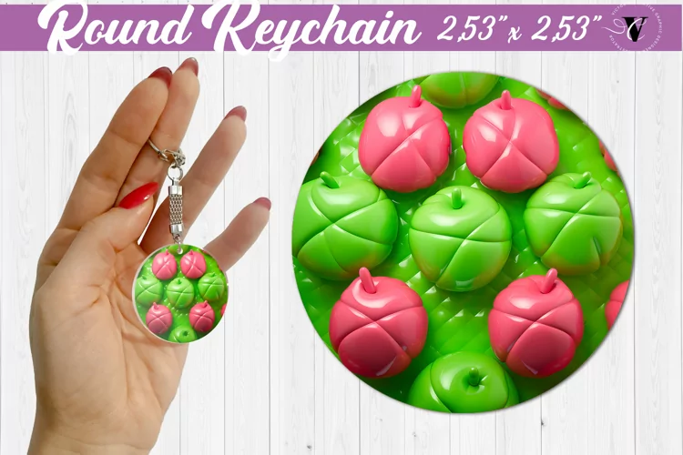 Round keychain sublimation | 3D Puff