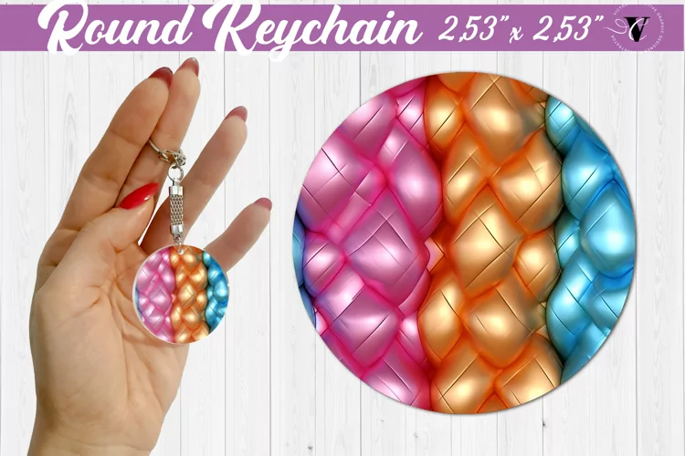 Round keychain sublimation | 3D Puff