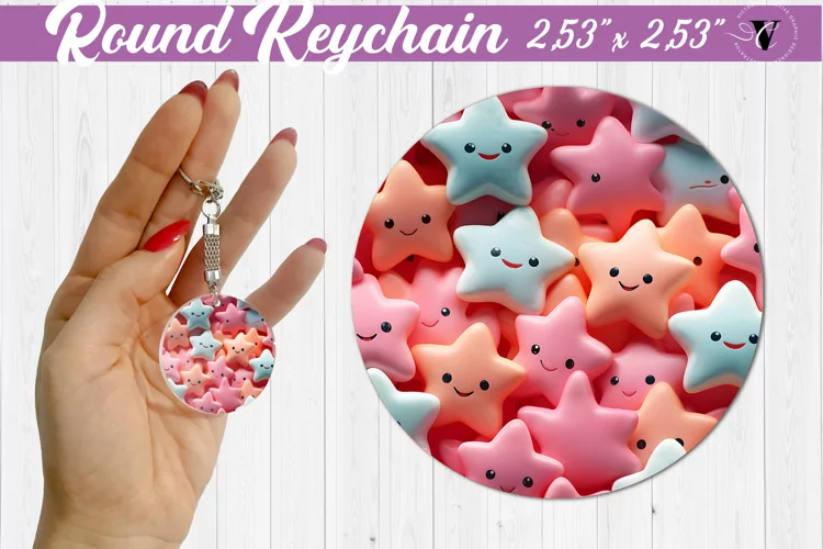 Round keychain sublimation | 3D Puff