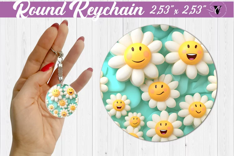Round keychain sublimation | 3D Puff