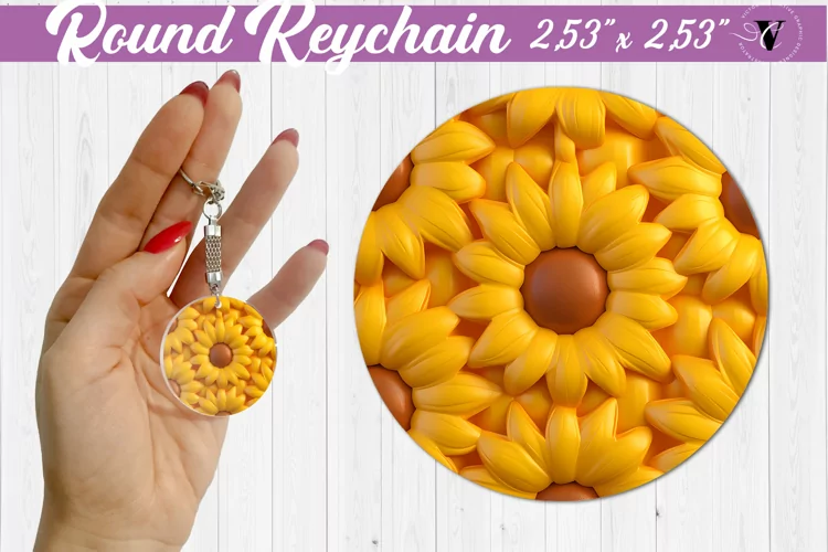 Round keychain sublimation | 3D Puff