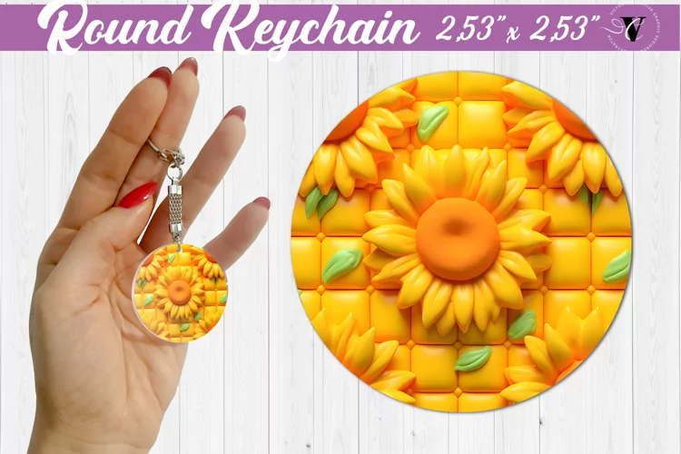 Round keychain sublimation | 3D Puff