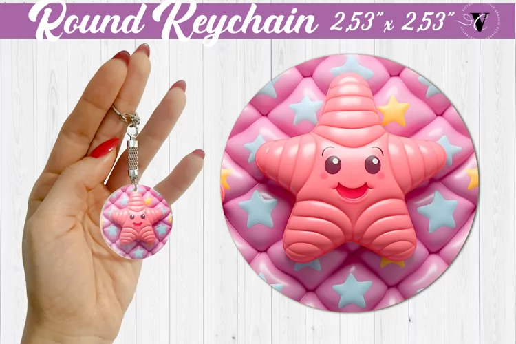 Round keychain sublimation | 3D Puff