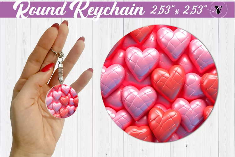 Round keychain sublimation | 3D Puff