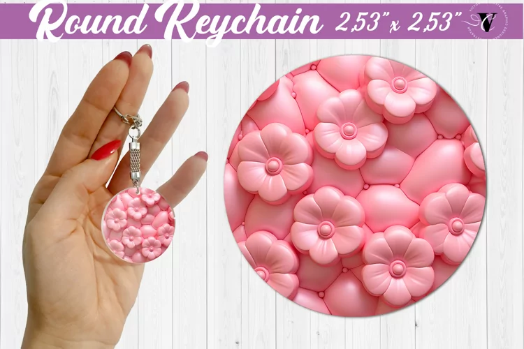 Round keychain sublimation | 3D Puff