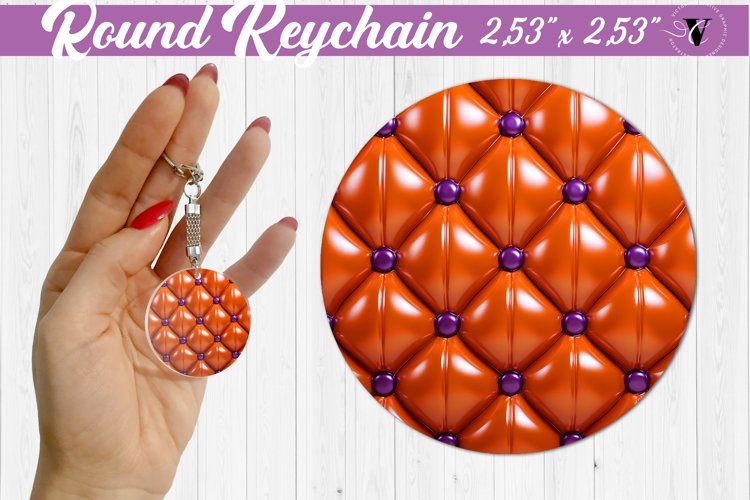 Round keychain sublimation | 3D Puff example image 1