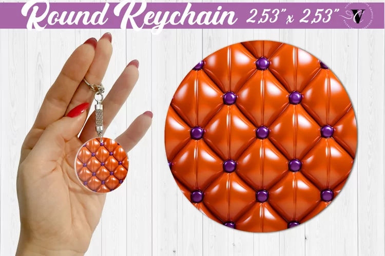 Round keychain sublimation | 3D Puff