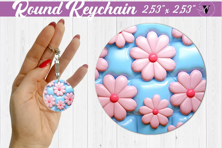 Round keychain sublimation | 3D Puff