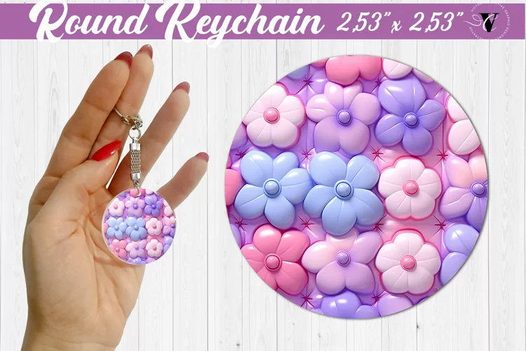 Round keychain sublimation | 3D Puff