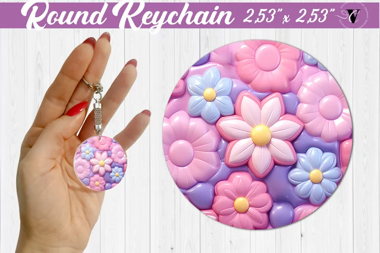 Round keychain sublimation | 3D Puff
