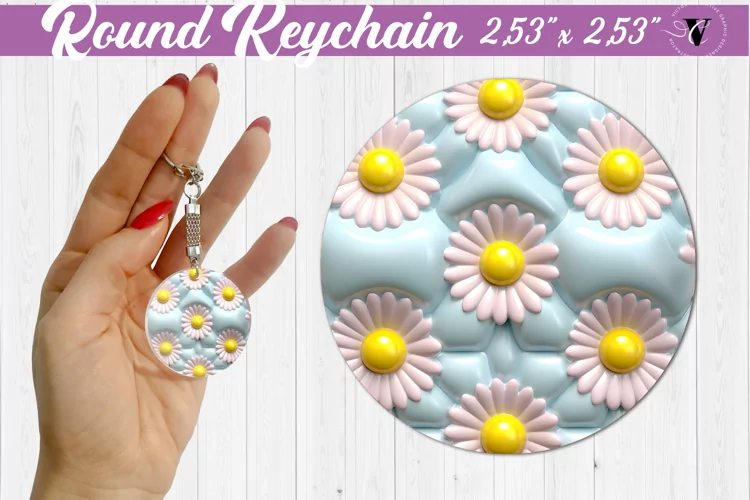 Round keychain sublimation | 3D Puff