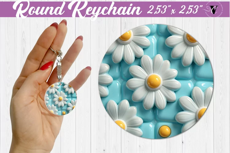 Round keychain sublimation | 3D Puff