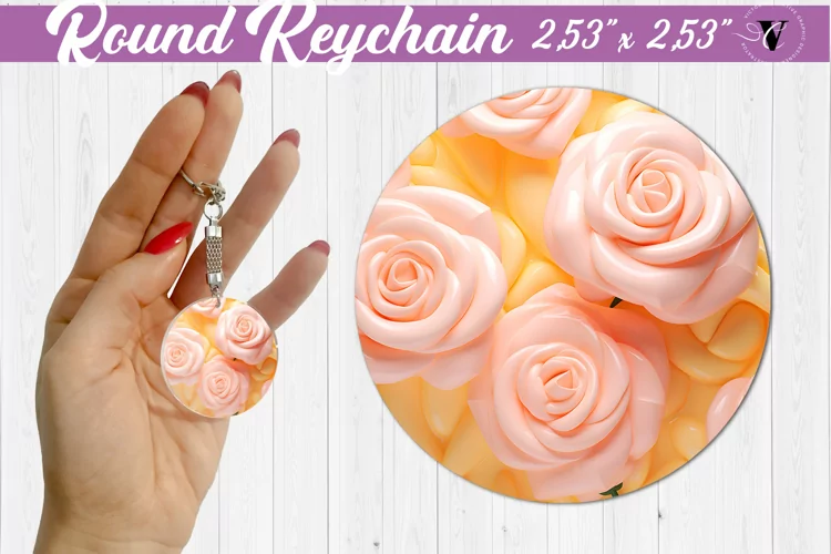 Round keychain sublimation | 3D Puff