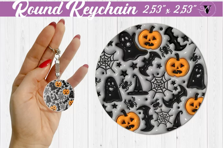 Round keychain sublimation | 3D Puff