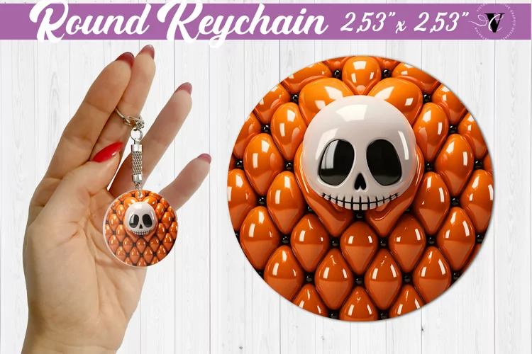 Round keychain sublimation | 3D Puff